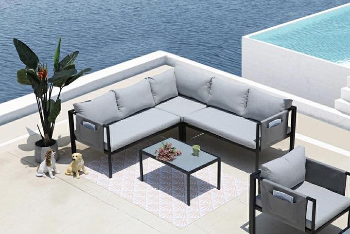 Produktbild Möbilia 1 Ecksofa, 1 Couchtisch, Sitz- + Rückenkissen