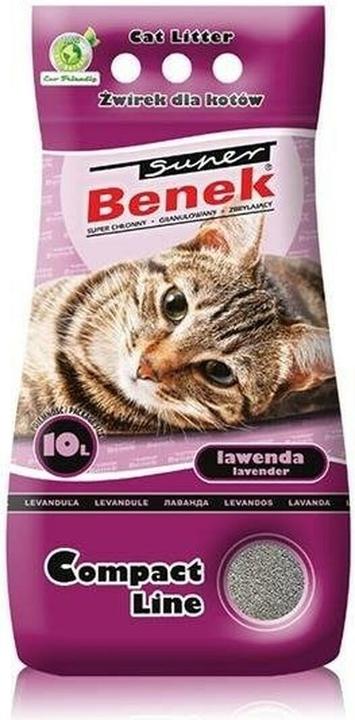 Super Benek Certech Compact Lavender - Katzenstreu Klumpend 10 l (Klumpend, 9.90 kg)