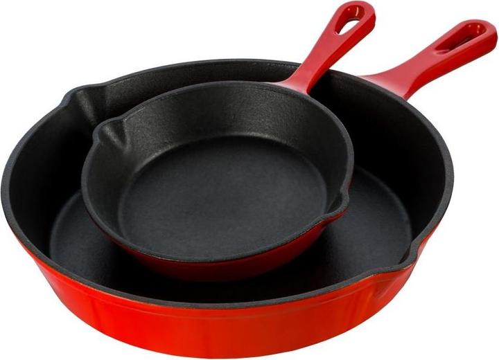 Produktbild enameled cast iron pan, 25 cm, red (25 cm, Bratpfanne, Gusseisen)