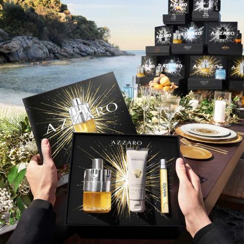 Immagine prodotto Azzaro Wanted Set regalo EDT 100 ml. miniatura EDT 10 ml e shampoo per capelli e corpo 75 ml 100ml (Set profumo)