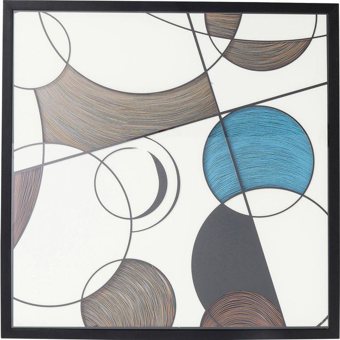 Actual product image Kare Design Deco Frame Wall Art Circles 90x90cm