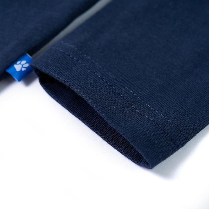 Actual product image VidaXL Children's long-sleeved shirt navy blue melange 116,Material: 100 (116)