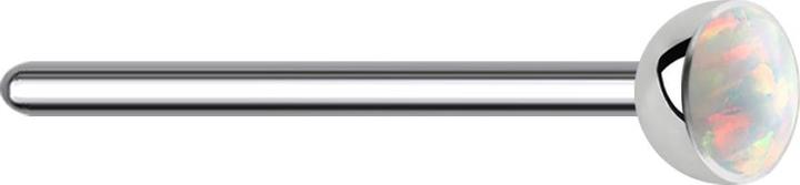 Star Piercing Nasenstecker biegen silber Opal weiss (Titan G23, ohne Messing)