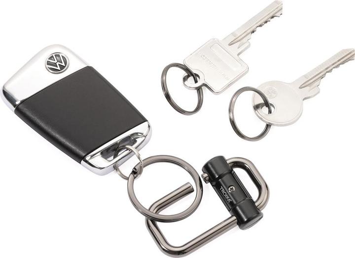 Actual product image Troika 2-WAY KEY Porte-clés avec 3 anneaux et fermeture coulissante, noir