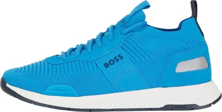 Actual product image BOSS Mens Titanium Suede Panel Running Trainers (39.5)