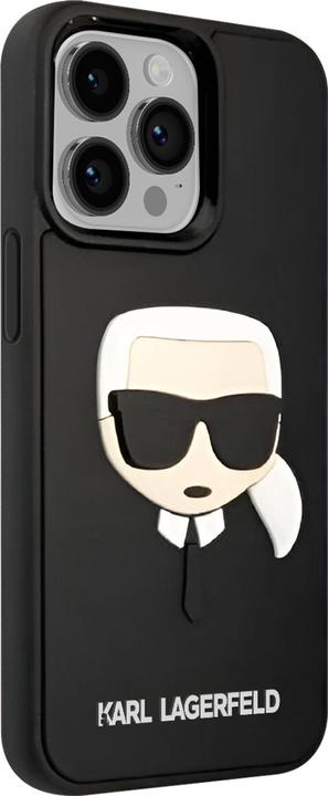 Actual product image Karl Lagerfeld Hard Cover 3D Rubber Karl Head Black, for iPhone 14 Pro, KLHCP14LKH3DBK (Apple iPhone 14 Pro)