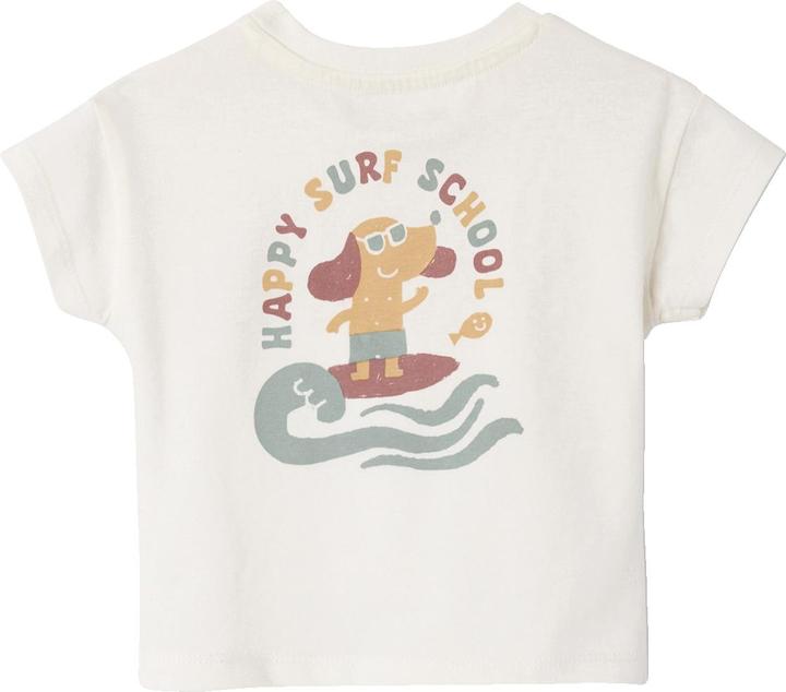 Vertbaudet Bio-Kollektion: Baby T-Shirt mit Print hinten und Verschluss an der Schulter