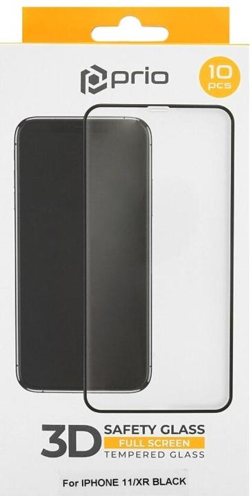Actual product image prio 10x 3D screen protector glass for iPhone 11/XR black (10 Piece, Apple iPhone XR, Apple iPhone 11)