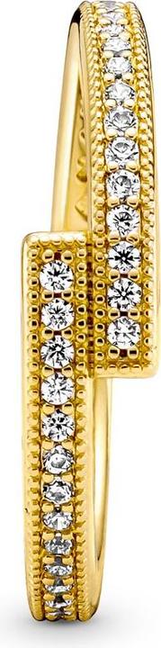 Actual product image Pandora Logo 14k Gold Sparkling Overlapping Ring (48)