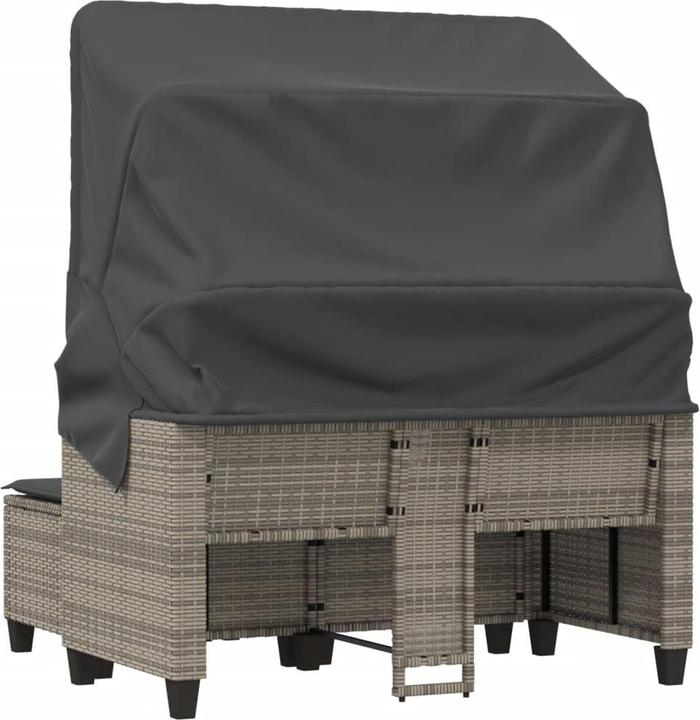 Image du produit VidaXL Canapé de jardin 2 places avec poufs