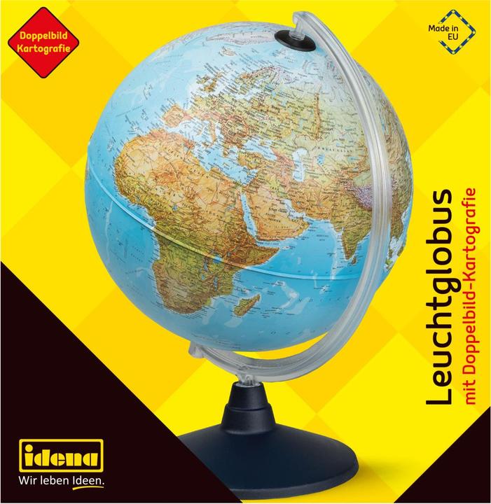 Actual product image Idena Glow globe earth w. 2 map pictures, Ø30cm (30 cm)