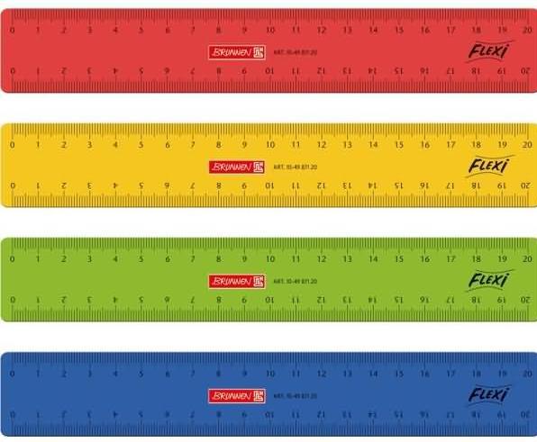 Image du produit Règle 20,0 cm, rouge, jaune, verte ou bleue (20 cm)