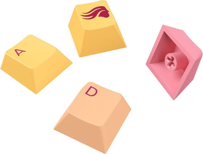 Actual product image Glorious GPBT Gradient Keycaps, ANSI Layout (US), PBT, Dye-Sub - Grapefruit