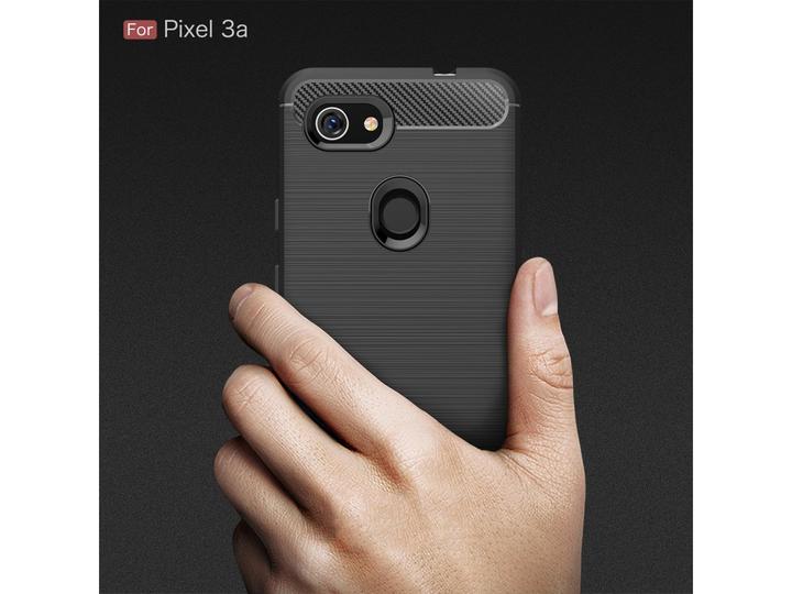 Produktbild Screenguard Google Pixel 3a Hülle Carbon Brushed Soft TPU (Google Pixel 3a)