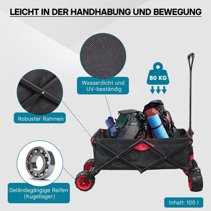 Image du produit Toboli Charrette à bras pliable