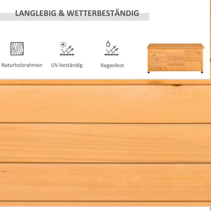 Produktbild Swisshandel24 Gartenbox, Kissenbox, Aufbewahrungsbox, Gartentruhe, wetterbeständig, Massivholz, 127x56x60cm Gelb