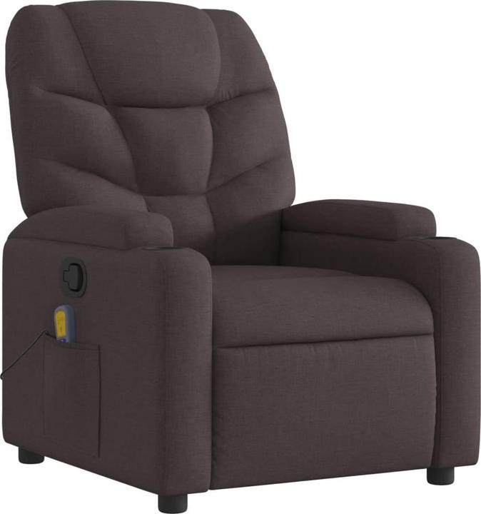 VidaXL Massagesessel Dunkelbraun Stoff,Farbe: Dunkelbraun,Material