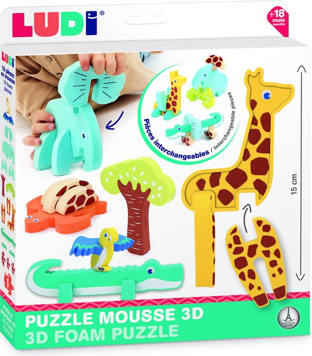 Image du produit LUDI 3D Foam Puzzle Game - (LU30084) (18 pièces)