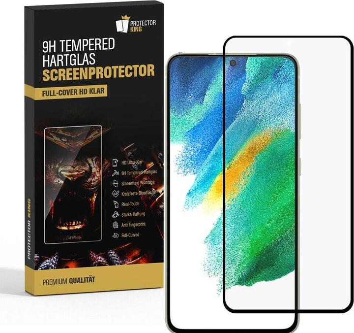 Produktbild Protectorking 1x echtes Tempered 9H Panzerhartglas 3D KLAR (1 Stück, Samsung Galaxy S21 FE)