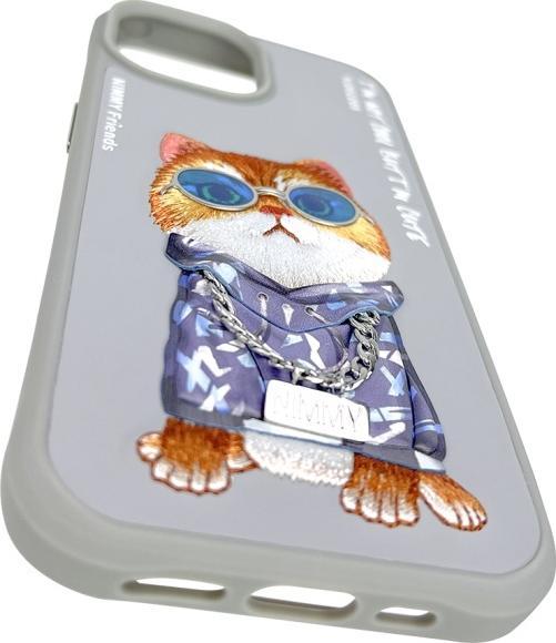 Produktbild Mocco Nimmy case iPhone 15 6.1" gray Glasses Cool Cat (Apple iPhone 15)