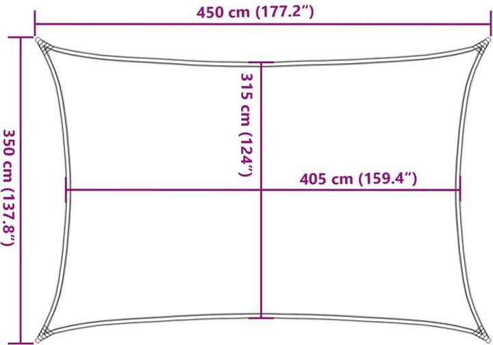 Image du produit VidaXL Sonnensegel 160 g/m² Rechteckig rot HDPE (3,5 x 4,5 m)