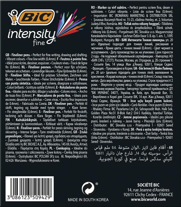 Produktbild Bic INTENSITY FINE - Feinschreiber (Mehrfarbig, 20 x)