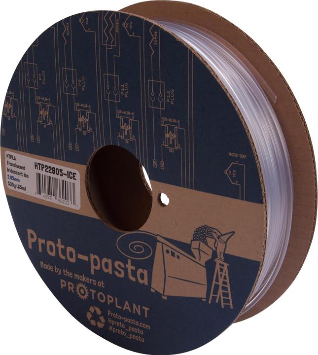 Actual product image Proto-pasta Filament HT PLA 2.0v Iridescent Ice 0.5kg 2.85mm (PLA, 2.85 mm, 500 g, White)