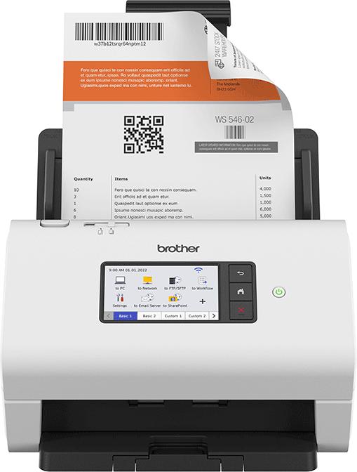 Image du produit Brother ADS-4900W Scanner professionnel de bureau recto-verso réseau WiFi LCD (LAN, USB Host, WLAN)