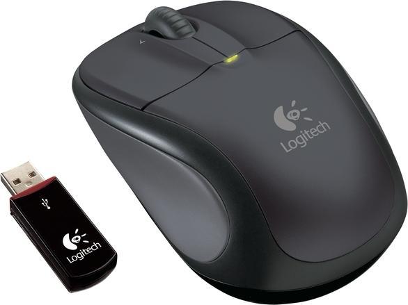Logitech V220 Cordless Optical Maus für Notebooks, Schwarz (Kabellos)