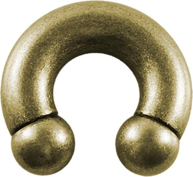 Star Piercing Circular Barbell altgold mit zwei Kugeln (ohne Messing, Chirurgenstahl 316L)