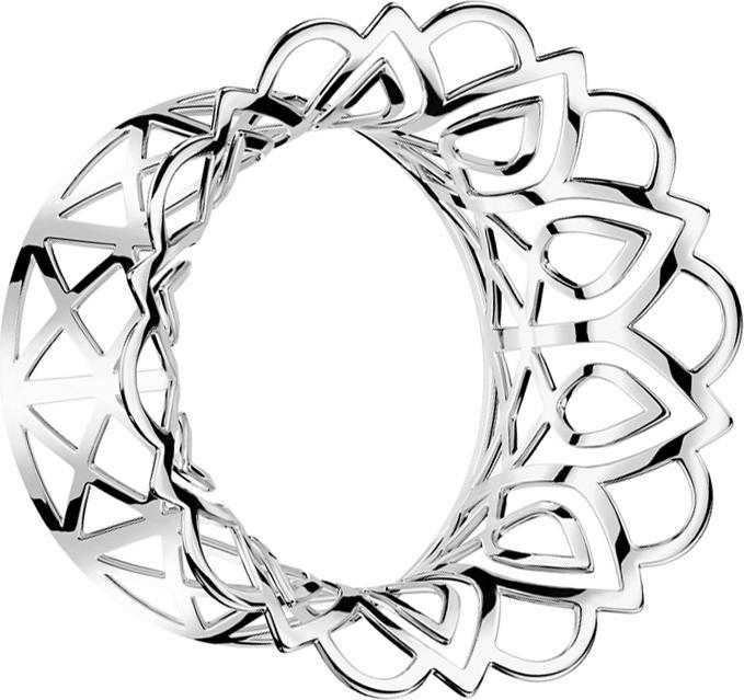 Immagine prodotto Star Piercing Goccia d'argento a tunnel svasata con fiore di loto in filigrana (Ottone)