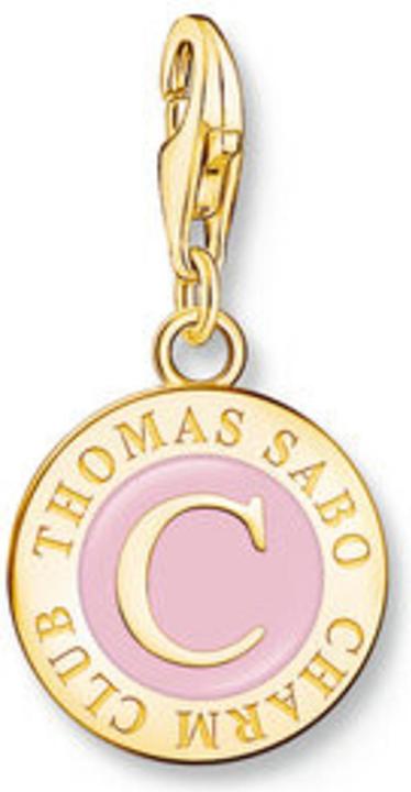 Thomas Sabo Member Charm pinker Charmista Coin vergoldet (Emaille, 925er Silber)