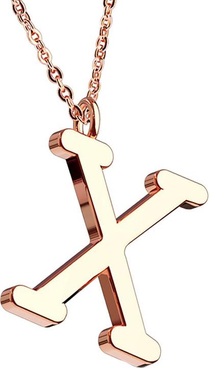 Star Piercing Kette rosegold Anhänger Buchstabe X (ohne Messing, Chirurgenstahl 316L)
