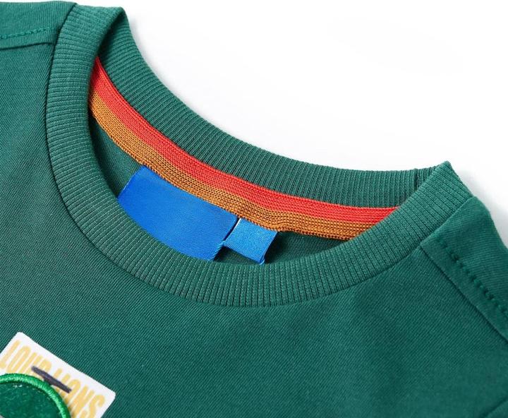 Immagine prodotto VidaXL Camicia da bambino a maniche lunghe verde 92,Materiale: 100 % cotone,Colore (92)
