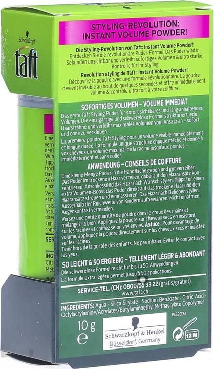 Actual product image Schwarzkopf Taffeta Instant Volume Powder (Volume powder)