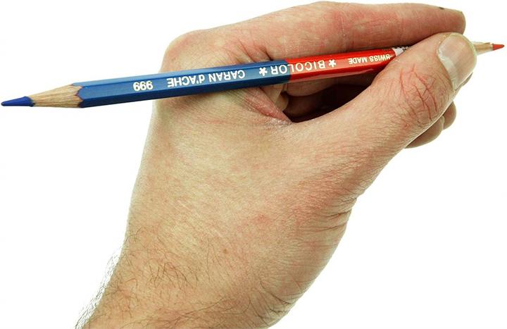 Actual product image Caran d'Ache Prismalo Aquarelle Bicolor Farbstift (Blue, Red, 1 x)