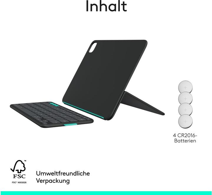Produktbild Logitech Flip Folio (CH, iPad Air 2022 (5. Gen), iPad Air 11 2024 (M2), iPad Pro 11 2024 (M4), iPad Air 11 2025)