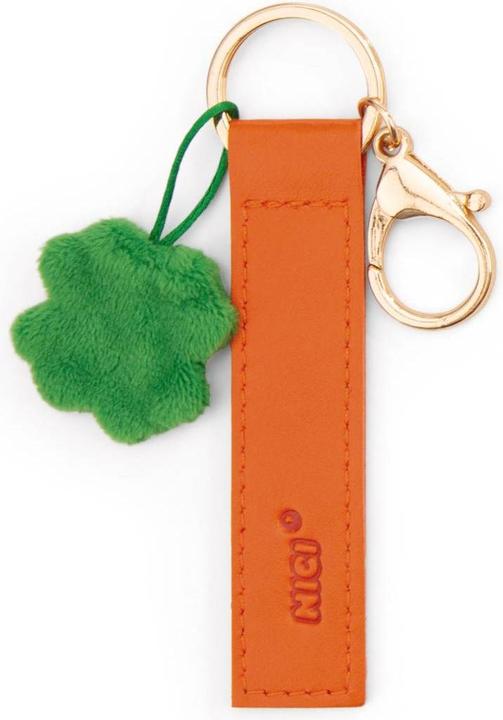 Actual product image Magni NICI Schlüsselanhänger Viel Erfolg! Kunstlederband mit Kleeblatt orange 10cm