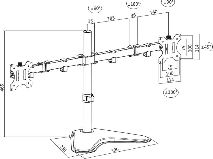 Produktbild LogiLink 2-fach Monitor-Schreibtischständer (Tisch, 32")