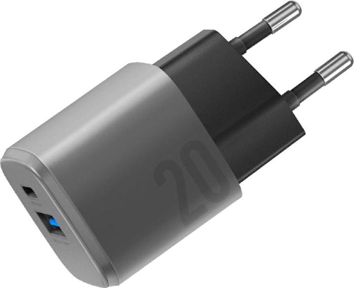 Image du produit Energea Wall Charger Ampcharge GaN20 1C1A PD/QC3.0 20W EU gunmetal (20 W)