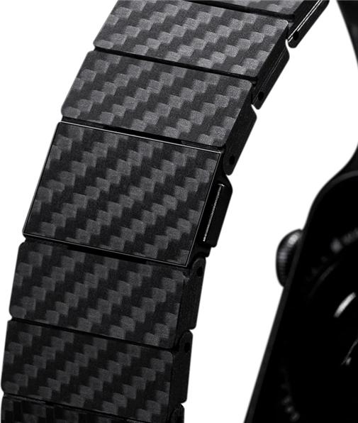 Actual product image Pitaka Link bracelet made from genuine carbon black (1K carbon fibre)