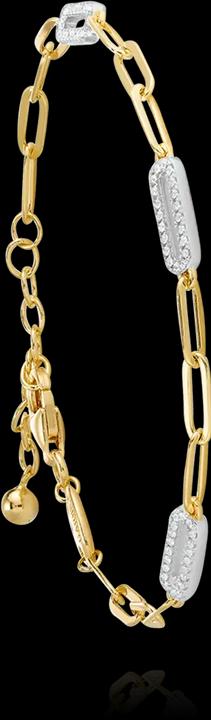 Charles Garnier Zweifarbiges Silberarmband, Zirkoniumoxid