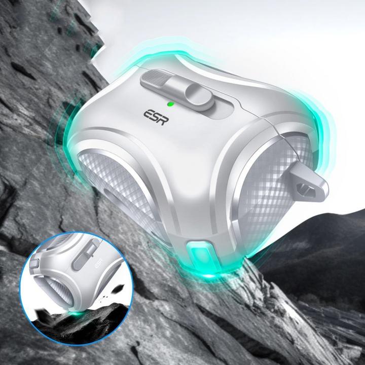 Image du produit ESR Étui Cyber Flicklock Halolock MagSafe pour Airpods Pro 1/2 - Argenté (Couvercle de l'étui de chargement)