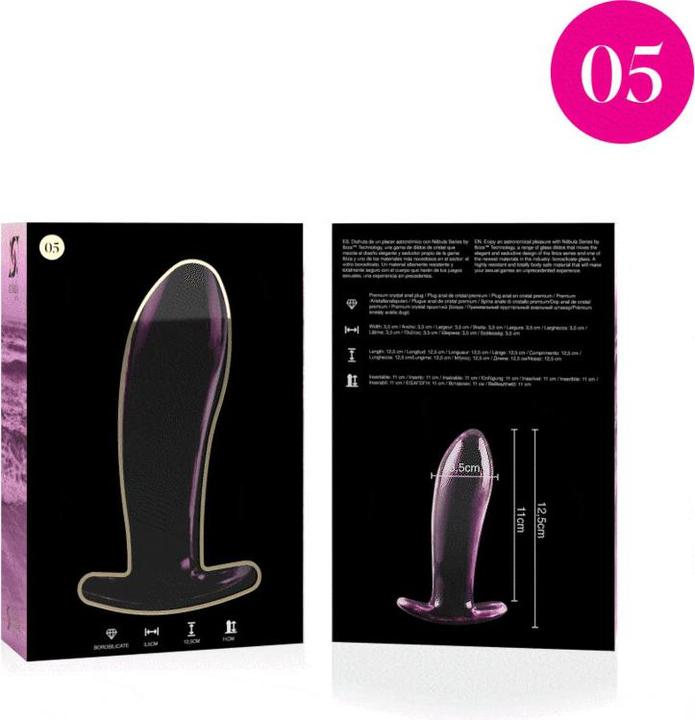 Produktbild Ibiza NEBULA SERIES BY ™ - MODELL 5 ANALPLUG BOROSILIKATGLAS 12,5 X 3,5 CM ROSA