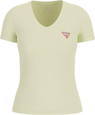 Guess Damen T-Shirt Vn Mini Triangle Light Lime (M)