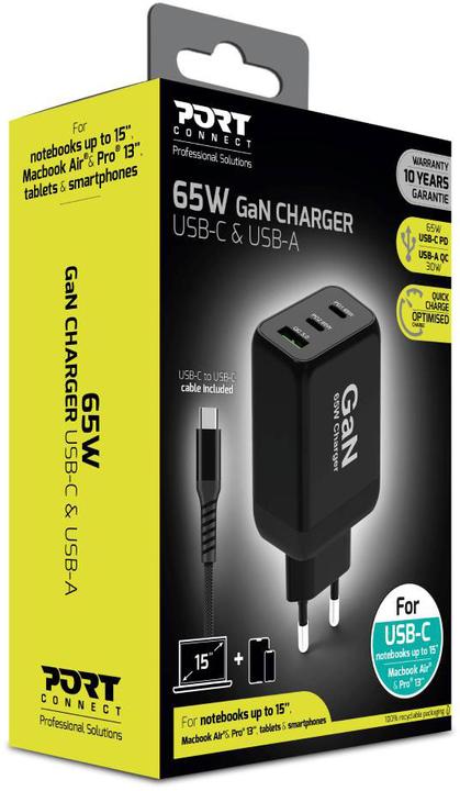 Produktbild Port Designs PORT Connect strømforsyningsadapter - (65 W)