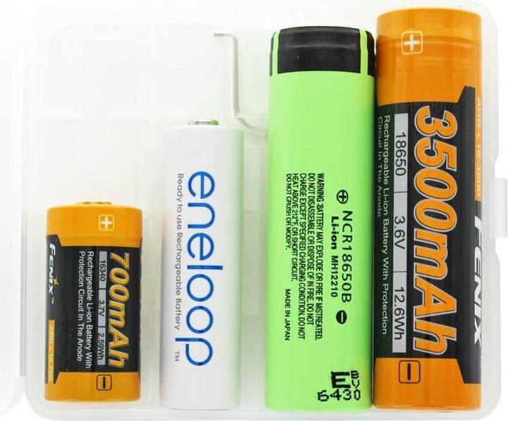 Produktbild AccuCell Universal AccuSafe Aufbewahrungsbox für 1 bis 4 Stück 18650 Li-ion Akku mit bis zu 68mm länge