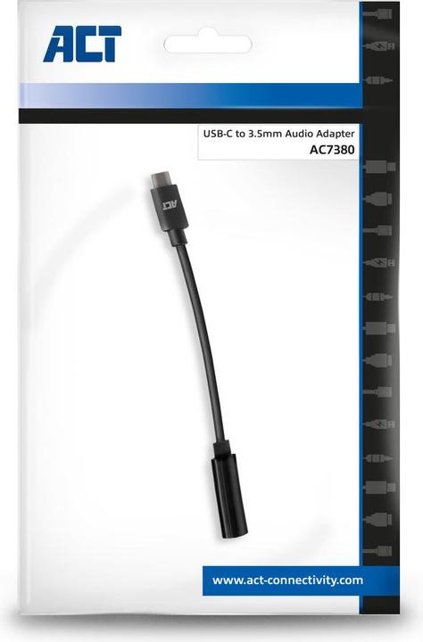 Produktbild AC7380 Audio-Kabel 0,11 m 3.5mm USB Typ-C Schwarz