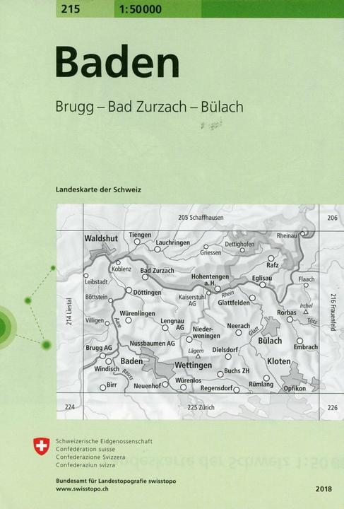 Produktbild Landkarte 215 Baden 1:50'000