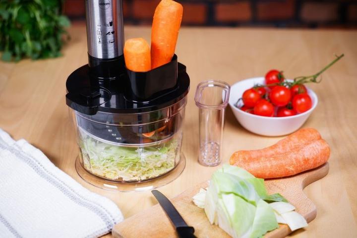 Immagine prodotto Eldom Frullatore multifunzione MOX Potenza 1000 W Punta in metallo Capacità 1 25 l Frusta di schiuma (Spina UE)